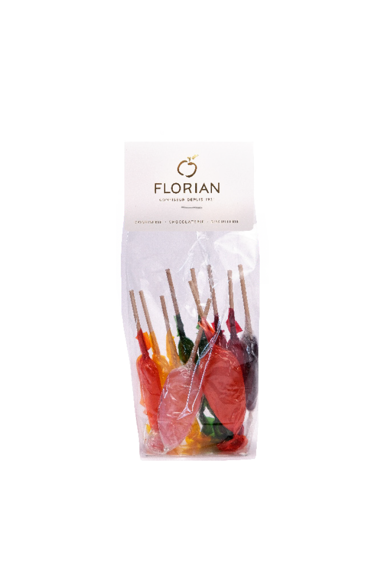 Sucettes aux fruits et aux fleurs - Confiserie Florian