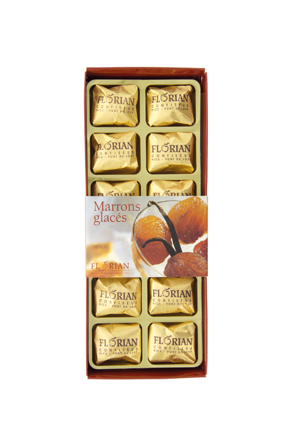 Marrons glacés en étui 12 pièces - Confiserie Florian